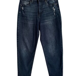 Sonoma Goods For Life Dark Blue Mom Jeans Slightly Distressed Size 8